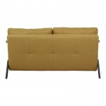 Καναπές 2θέσιος-κρεβάτι Fancy pakoworld ύφασμα σε κίτρινη απόχρωση με μαύρο πόδι 150x92x77εκ