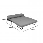 Καναπές 2θέσιος-κρεβάτι Fancy pakoworld ύφασμα σε κίτρινη απόχρωση με μαύρο πόδι 150x92x77εκ