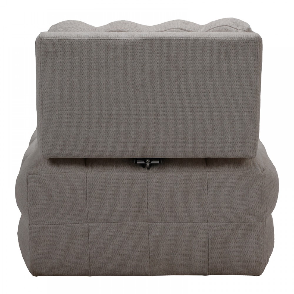Πολυθρόνα-κρεβάτι Jelica pakoworld γκρι-μπεζ ύφασμα 88x110x86εκ