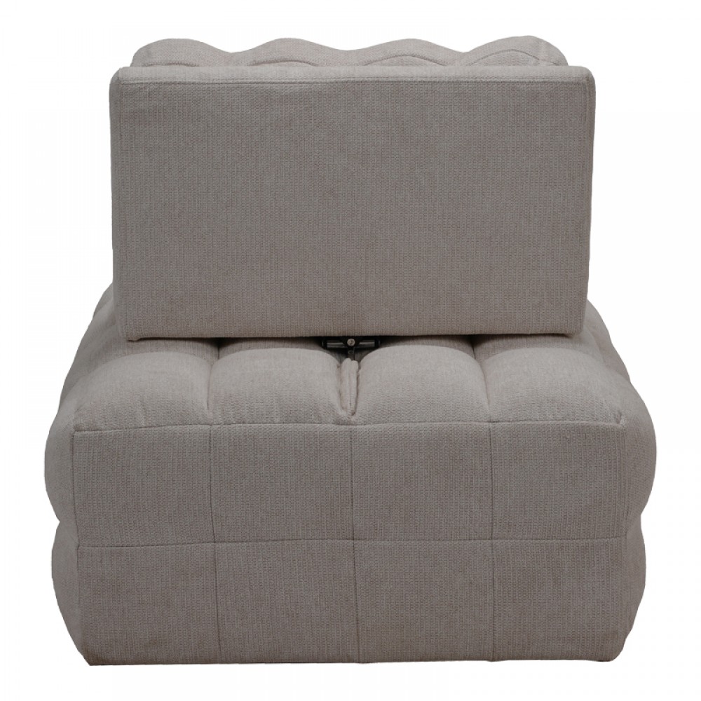 Πολυθρόνα-κρεβάτι Jelica pakoworld γκρι-μπεζ ύφασμα 88x110x86εκ