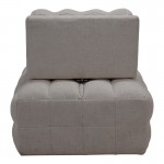 Πολυθρόνα-κρεβάτι Jelica pakoworld γκρι-μπεζ ύφασμα 88x110x86εκ