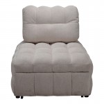 Πολυθρόνα-κρεβάτι Jelica pakoworld γκρι-μπεζ ύφασμα 88x110x86εκ
