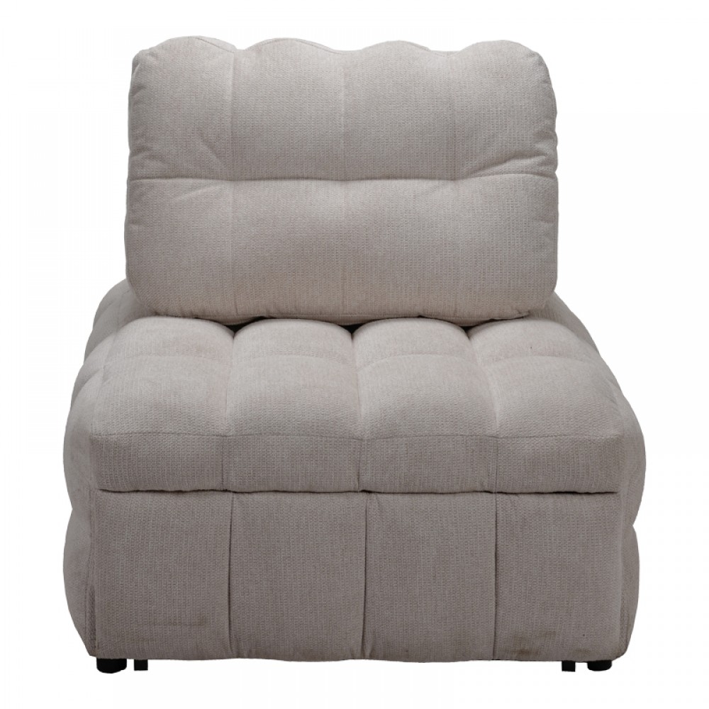 Πολυθρόνα-κρεβάτι Jelica pakoworld γκρι-μπεζ ύφασμα 88x110x86εκ