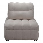 Πολυθρόνα-κρεβάτι Jelica pakoworld γκρι-μπεζ ύφασμα 88x110x86εκ