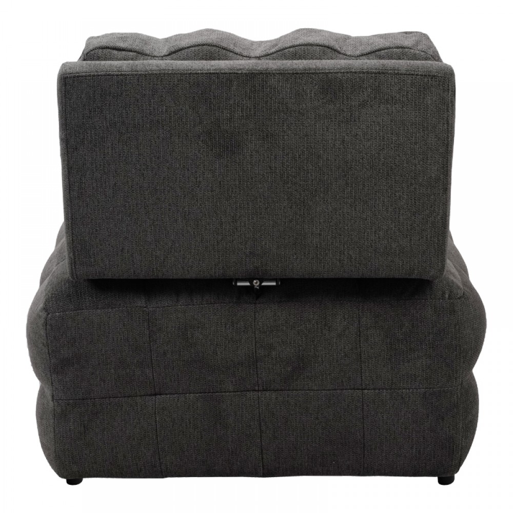 Πολυθρόνα-κρεβάτι Jelica pakoworld γκρι ύφασμα 88x110x86εκ