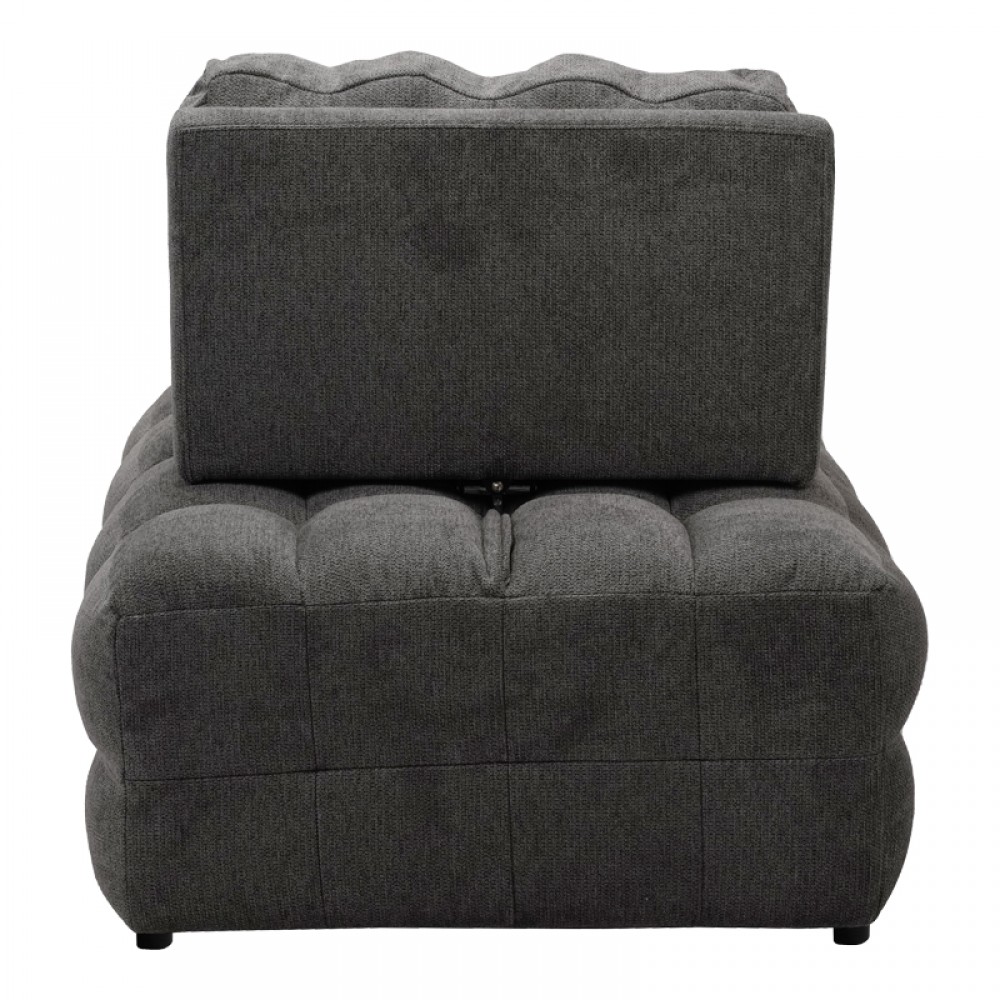 Πολυθρόνα-κρεβάτι Jelica pakoworld γκρι ύφασμα 88x110x86εκ