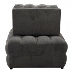 Πολυθρόνα-κρεβάτι Jelica pakoworld γκρι ύφασμα 88x110x86εκ