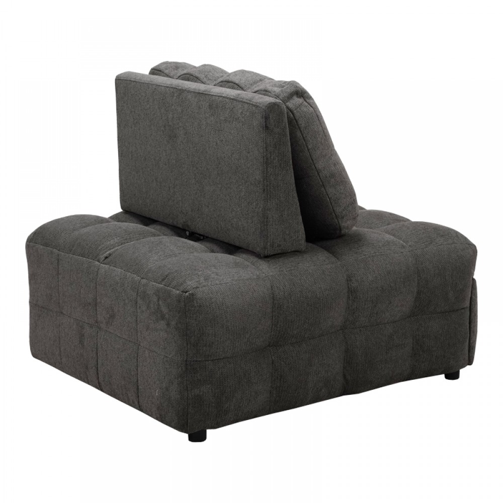 Πολυθρόνα-κρεβάτι Jelica pakoworld γκρι ύφασμα 88x110x86εκ