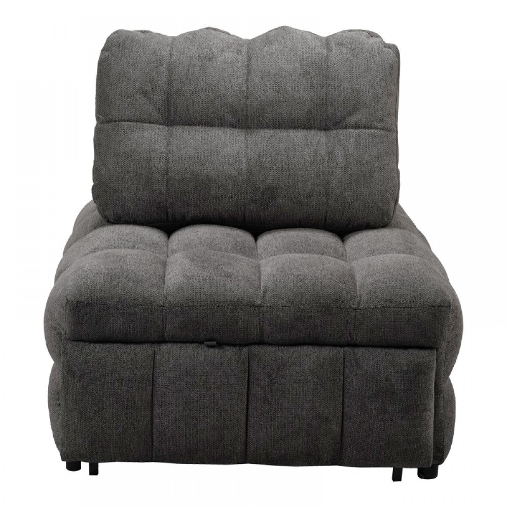 Πολυθρόνα-κρεβάτι Jelica pakoworld γκρι ύφασμα 88x110x86εκ