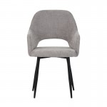 Πολυθρόνα Factols Inart μπεζ-γκρι ύφασμα-πόδι μαύρο μέταλλο 53x61x84εκ