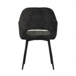 Πολυθρόνα Factols Inart ανθρακί ύφασμα-πόδι μαύρο μέταλλο 53x61x84εκ