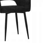 Πολυθρόνα Factols Inart ανθρακί ύφασμα-πόδι μαύρο μέταλλο 53x61x84εκ