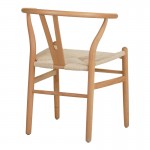 Καρέκλα Wishbone pakoworld rubberwood-σχοινί σε φυσική απόχρωση 53.5x57x74εκ