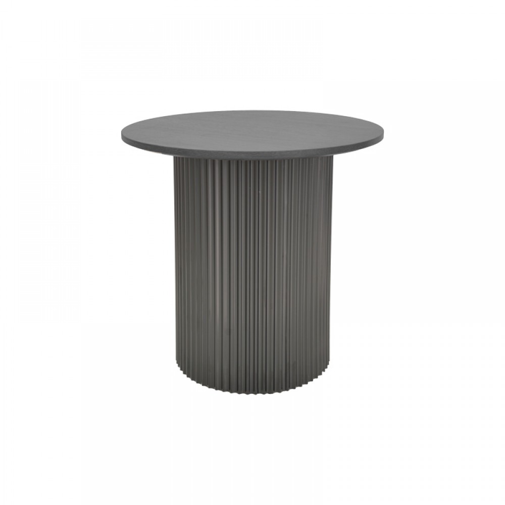 Βοηθητικό τραπέζι Dovel pakoworld mdf σε μαύρη απόχρωση Φ50x45εκ