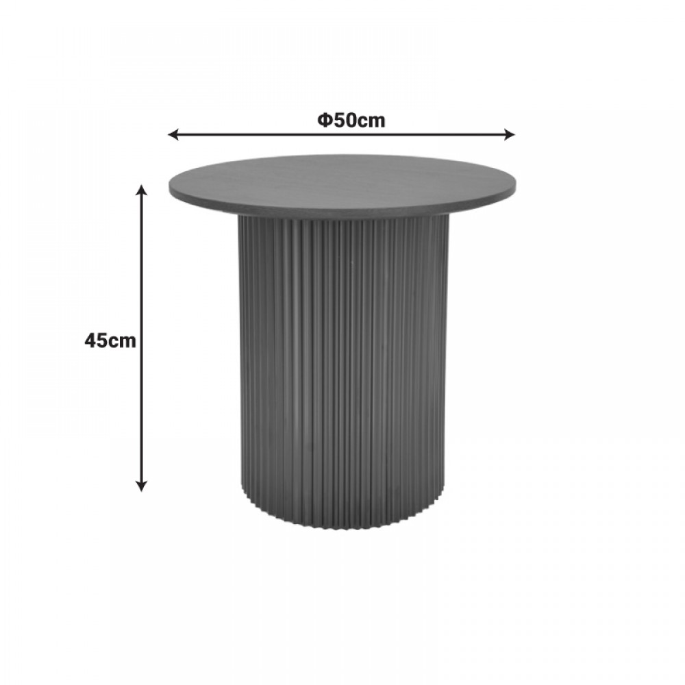Βοηθητικό τραπέζι Dovel pakoworld mdf σε μαύρη απόχρωση Φ50x45εκ
