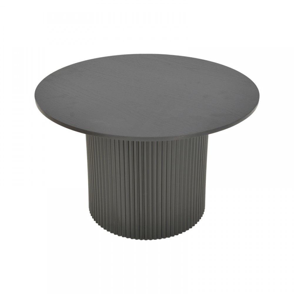 Τραπέζι σαλονιού Dovel pakoworld mdf σε μαύρη απόχρωση Φ70x40εκ