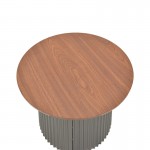 Τραπέζι σαλονιού Dovel pakoworld mdf σε καρυδί-μαυρη απόχρωση Φ70x40εκ