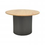 Τραπέζι σαλονιού Dovel pakoworld mdf σε sonoma-μαυρη απόχρωση Φ70x40εκ
