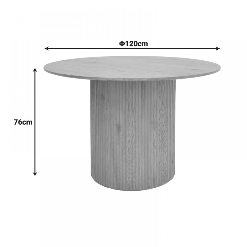 Τραπέζι Karulo pakoworld mdf σε sonoma απόχρωση Φ120x76εκ