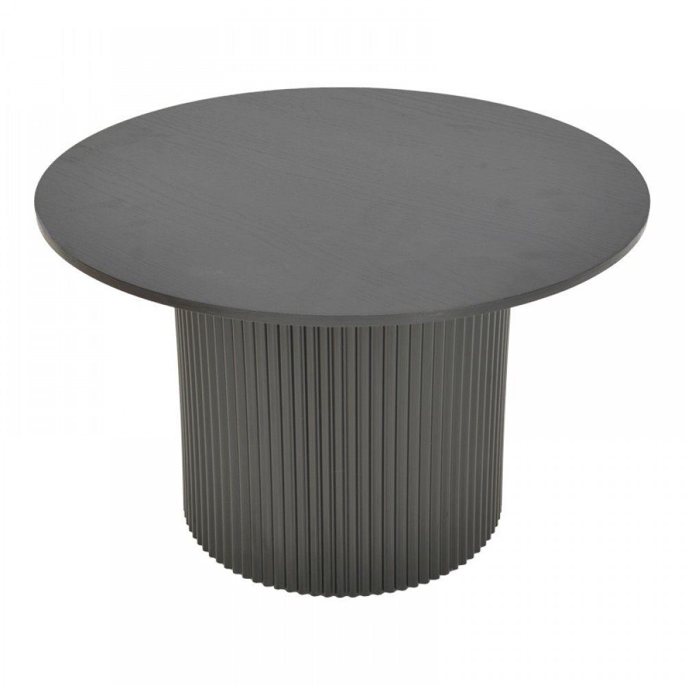 Τραπέζι Karulo pakoworld mdf σε μαύρη απόχρωση Φ120x76εκ