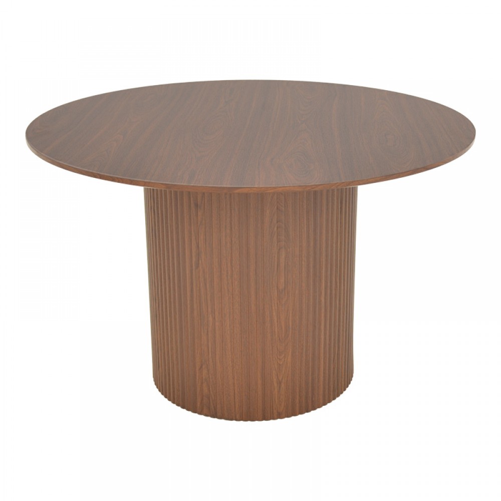 Τραπέζι Karulo pakoworld mdf σε καρυδί απόχρωση Φ120x76εκ