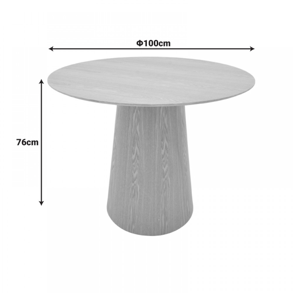 Tραπέζι Donda pakoworld mdf sonoma Φ100x76εκ