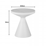 Βοηθητικά τραπέζια Coozlin Inart sintered stone σε απόχρωση λευκό μαρμάρου με λευκό μέταλλο