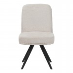 Καρέκλα περιστρεφόμενη Novo pakoworld ύφασμα λευκό μπουκλε-πόδια μαύρο μεταλλικό 65.5x50x90εκ