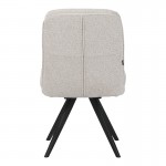 Καρέκλα περιστρεφόμενη Novo pakoworld ύφασμα λευκό μπουκλε-πόδια μαύρο μεταλλικό 65.5x50x90εκ