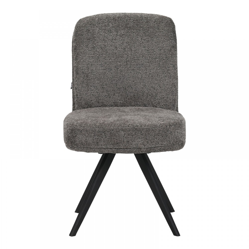 Καρέκλα περιστρεφόμενη Novo pakoworld ύφασμα ανθρακί μπουκλε-πόδια μαύρο μεταλλικό 65.5x50x90εκ