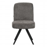 Καρέκλα περιστρεφόμενη Novo pakoworld ύφασμα ανθρακί μπουκλε-πόδια μαύρο μεταλλικό 65.5x50x90εκ