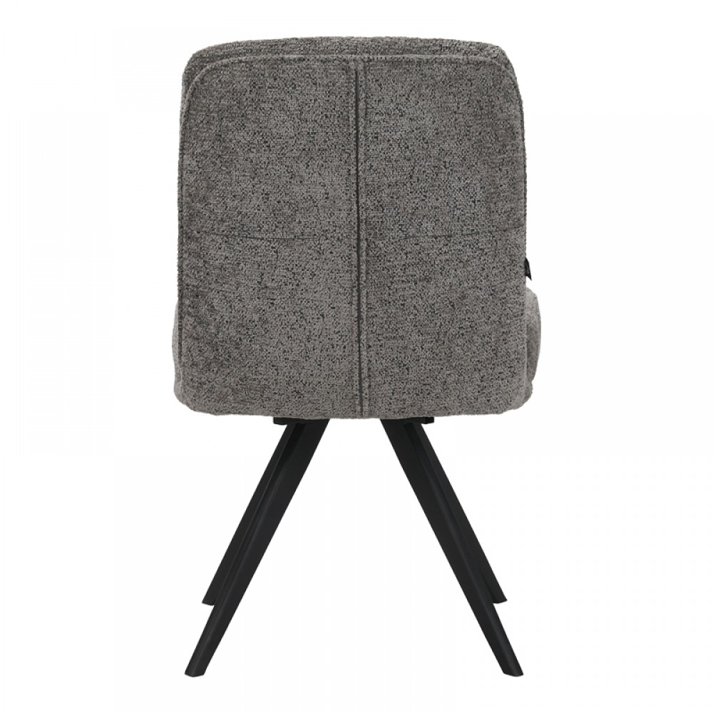 Καρέκλα περιστρεφόμενη Novo pakoworld ύφασμα ανθρακί μπουκλε-πόδια μαύρο μεταλλικό 65.5x50x90εκ
