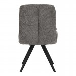 Καρέκλα περιστρεφόμενη Novo pakoworld ύφασμα ανθρακί μπουκλε-πόδια μαύρο μεταλλικό 65.5x50x90εκ