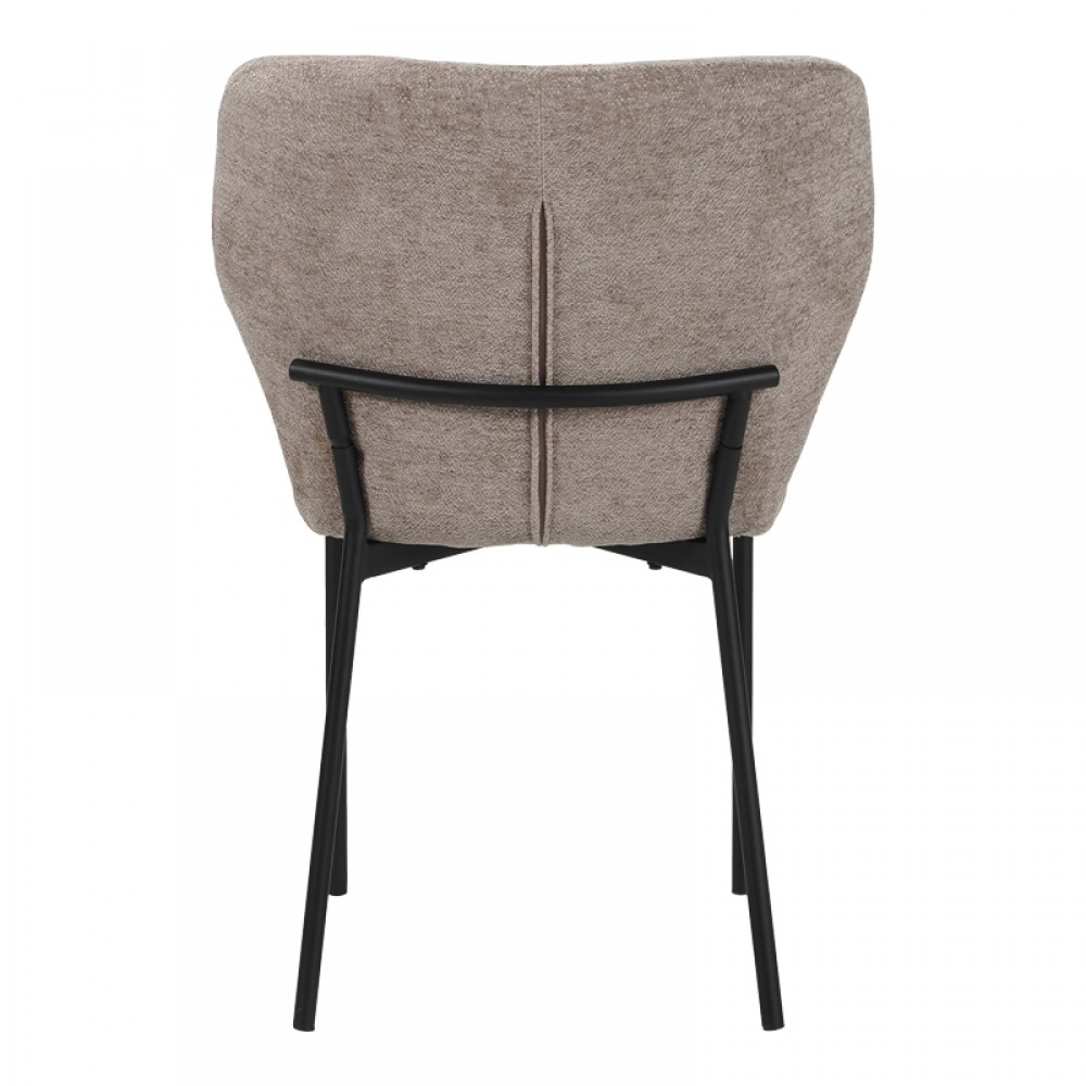 Καρέκλα Mavier pakoworld ύφασμα μπεζ-πόδια μαύρο μεταλλικό 48x61.5x82εκ