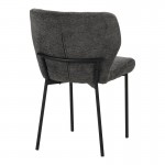 Καρέκλα Mavier pakoworld ανθρακί ύφασμα με πόδια μαύρο μεταλλικό 48x61.5x82εκ