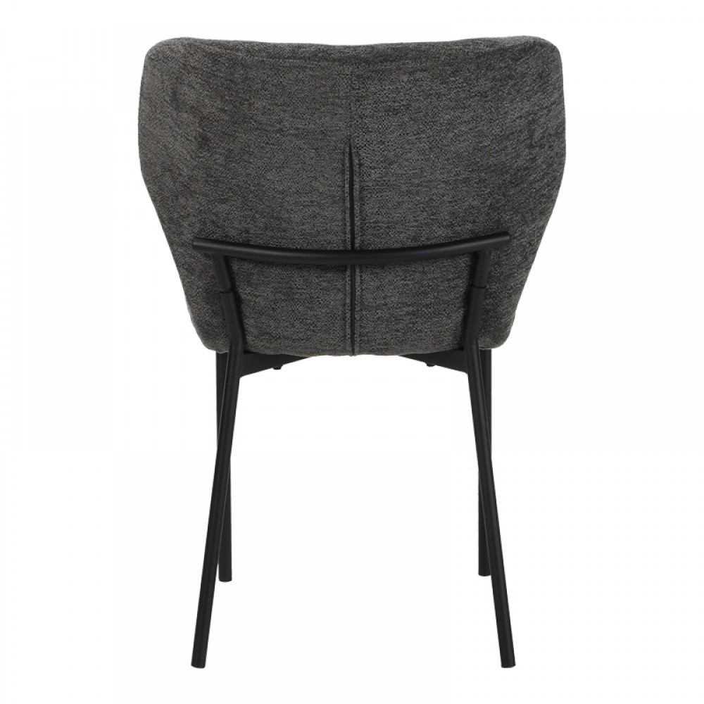 Καρέκλα Mavier pakoworld ανθρακί ύφασμα με πόδια μαύρο μεταλλικό 48x61.5x82εκ