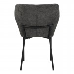 Καρέκλα Mavier pakoworld ανθρακί ύφασμα με πόδια μαύρο μεταλλικό 48x61.5x82εκ