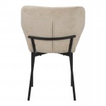 Καρέκλα Mavier pakoworld γκρι μπεζ ύφασμα με πόδια μαύρο μεταλλικό 48x61.5x82εκ