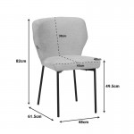 Καρέκλα Mavier pakoworld γκρι μπεζ ύφασμα με πόδια μαύρο μεταλλικό 48x61.5x82εκ