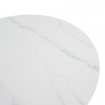 Τραπέζι Franzel pakoworld sintered stone σε όψη μαρμάρου-mdf σε φυσική απόχρωση Φ120x75εκ