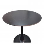 Tραπέζι Balou pakoworld sintered stone σε μαύρη απόχρωση με όψη μαρμάρου-βάση μαύρο μέταλλο Φ120x73εκ