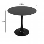 Tραπέζι Balou pakoworld sintered stone σε μαύρη απόχρωση με όψη μαρμάρου-βάση μαύρο μέταλλο Φ120x73εκ