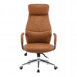 Καρέκλα γραφείου διευθυντή Ferka pakoworld καφέ pu 64x71x120-128εκ