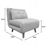 Πολυθρόνα-κρεβάτι Josuane I pakoworld βελούδο σε γκρι απόχρωση 78x80x81εκ