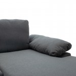 Γωνιακός καναπές Cohen pakoworld με αριστερή γωνία ύφασμα σε ανθρακί απόχρωση-πόδι μαύρο μέταλλο 240x159x83εκ