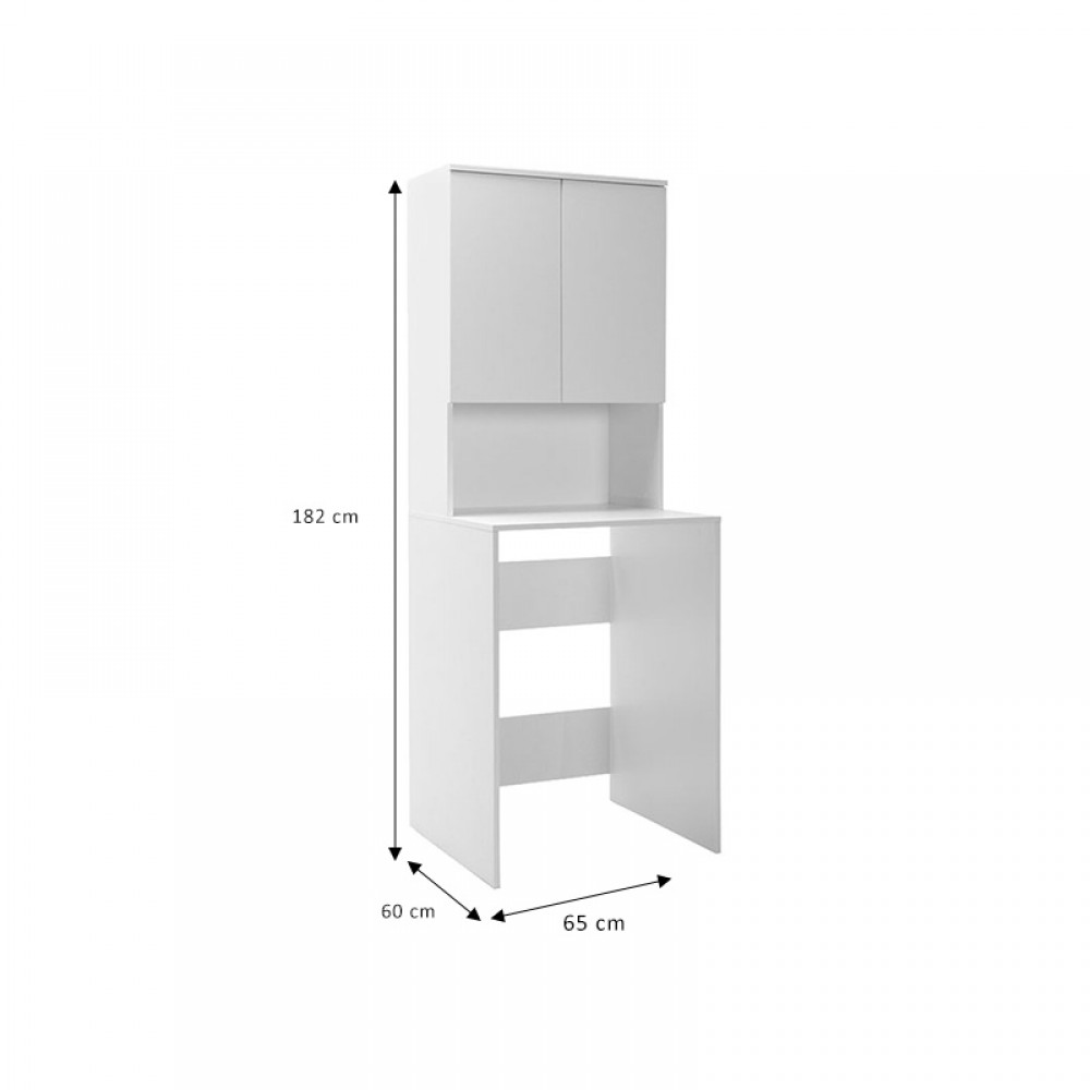 Έπιπλο πλυντηρίου Ryda pakoworld μελαμίνης λευκό 65x60x182εκ