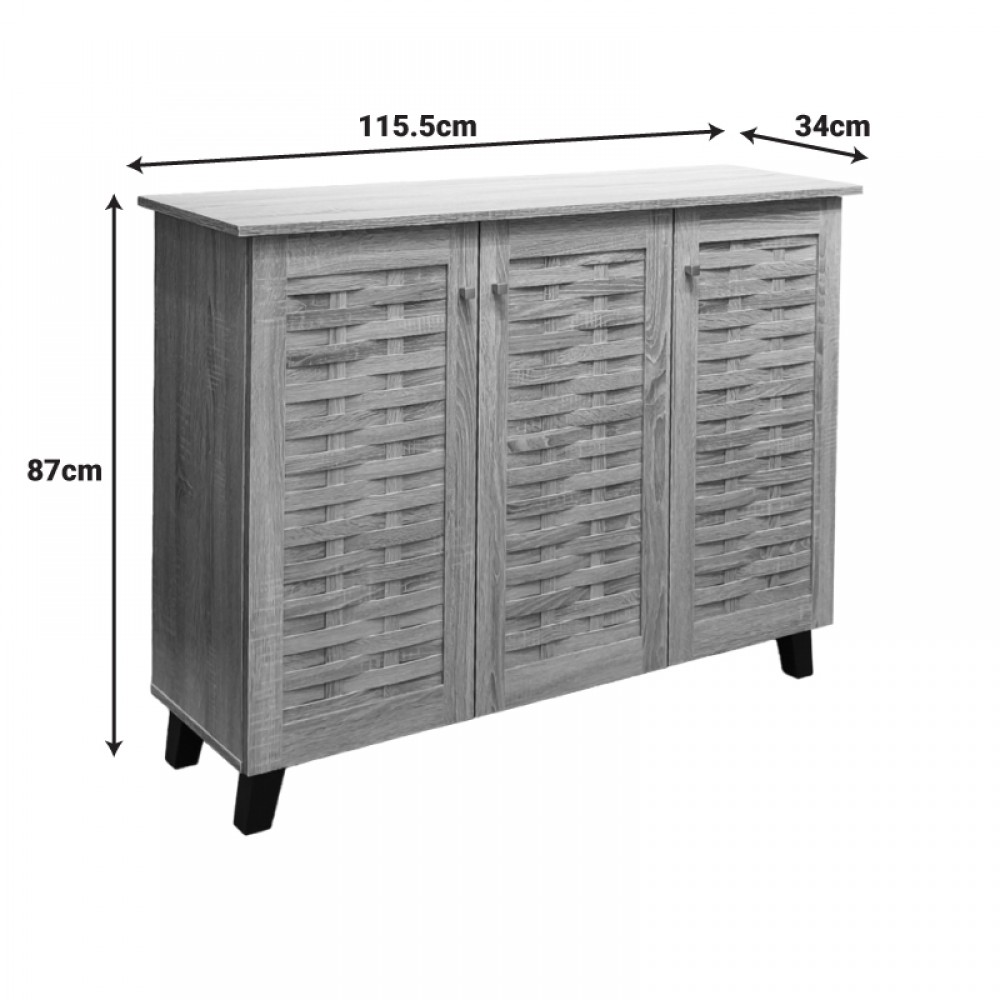 Παπουτσοθήκη-ντουλάπι Mantam pakoworld 16 ζεύγων sonoma 115.5x34x87εκ