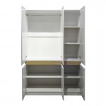Ντουλάπα τρίφυλλη Merzia pakoworld  sonoma-λευκό 120x46.5x183εκ