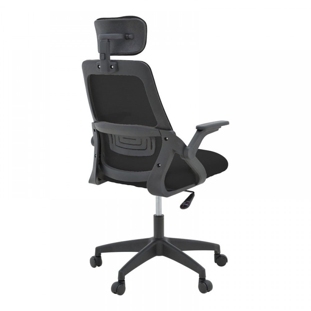 Καρέκλα γραφείου Peja pakoworld mesh ύφασμα μαύρο 58x60x107-117εκ