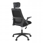 Καρέκλα γραφείου Peja pakoworld mesh ύφασμα μαύρο 58x60x107-117εκ
